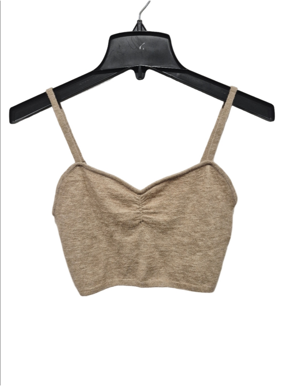 Wilfred Aritzia Shelby Crop Tank Top Cashmere Blend Heather Tan Size M